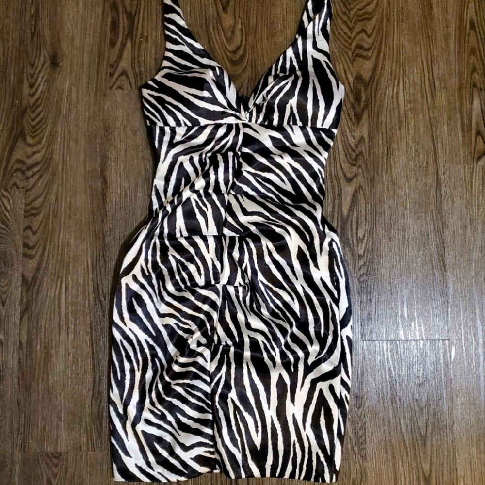 Arden B Women's Zebra-print Cocktail Dress